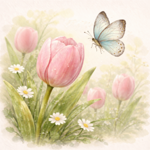 PANEL TULIPÁN S MOTÝLEM