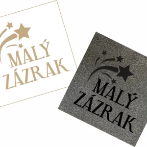 Koženkový štítek "MALÝ ZÁZRAK" tmavý