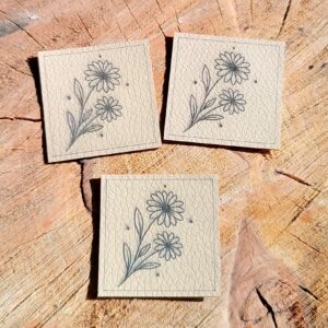 Koženkový štítek  - KVĚTINY - KOPRETINA 2