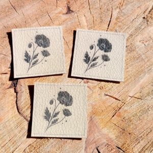 Koženkový štítek  - KVĚTINY - VLČÍ MÁK