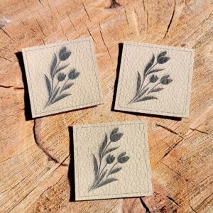 Koženkový štítek  - KVĚTINY - TULIPÁN