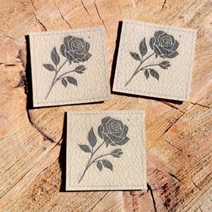 Koženkový štítek  - KVĚTINY - RŮŽE