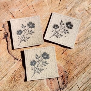 Koženkový štítek  - KVĚTINY - ŠÍPKOVÁ RŮŽE