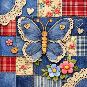 PANEL JEANS PATCHWORK MOTÝL