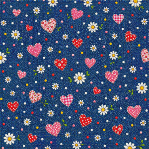 PANEL JEANS SRDÍČKA, KOPRETINY A PUNTÍKY