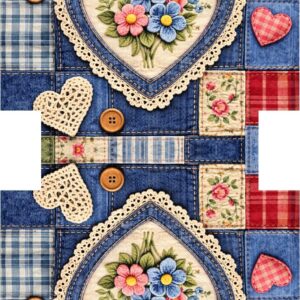 PANEL KOSMETICKÁ TAŠTIČKA - JEANS PATCHWORK SRDÍČKO