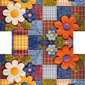 PANEL KOSMETICKÁ TAŠTIČKA - JEANS PATCHWORK KYTIČKY 4
