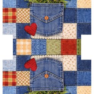 PANEL KOSMETICKÁ TAŠTIČKA - JEANS PATCHWORK LEVANDULE
