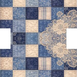 PANEL KOSMETICKÁ TAŠTIČKA - JEANS PATCHWORK S KRAJKOU