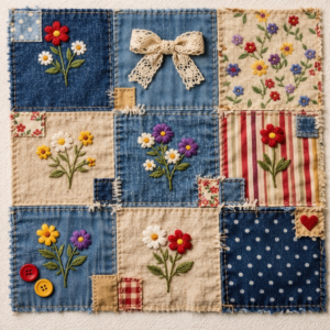 PANEL PATCHWORK S KRAJKOU 2