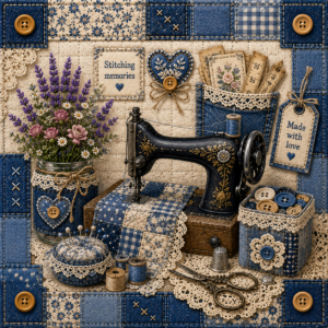 PANEL JEANS PATCHWORK ŠICÍ STROJ
