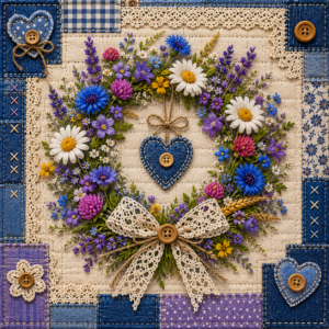 PANEL JEANS PATCHWORK VĚNEC