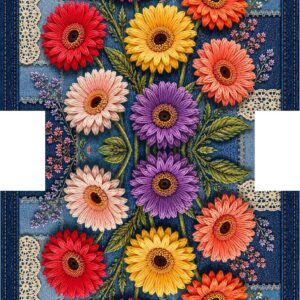 PANEL KOSMETICKÁ TAŠTIČKA - PATCHWORK GERBERY