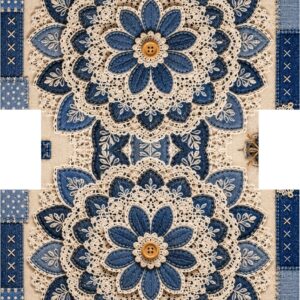 PANEL KOSMETICKÁ TAŠTIČKA - JEANS PATCHWORK MANDALA