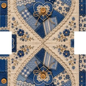 PANEL KOSMETICKÁ TAŠTIČKA - JEANS PATCHWORK KRAJKOVÉ SRDCE