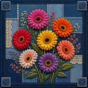 PANEL PATCHWORK GERBERY