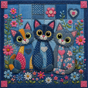 PANEL PATCHWORK KOČIČKY 3