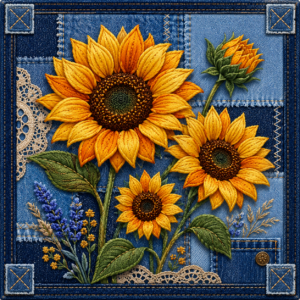 PANEL PATCHWORK SLUNEČNICE 1