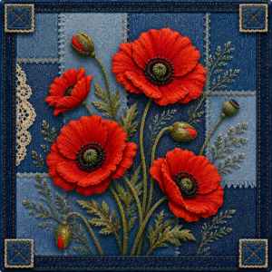 PANEL PATCHWORK VLČÍ MÁK