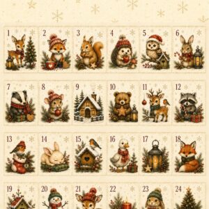 Panel na adventní kalendář - ZVÍŘÁTKA