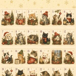 Panel na adventní kalendář - KOČIČKY