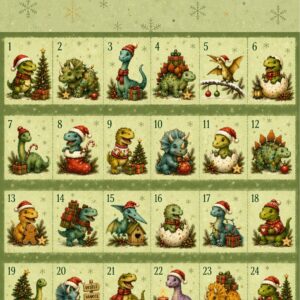 Panel na adventní kalendář - DINOSAUŘI